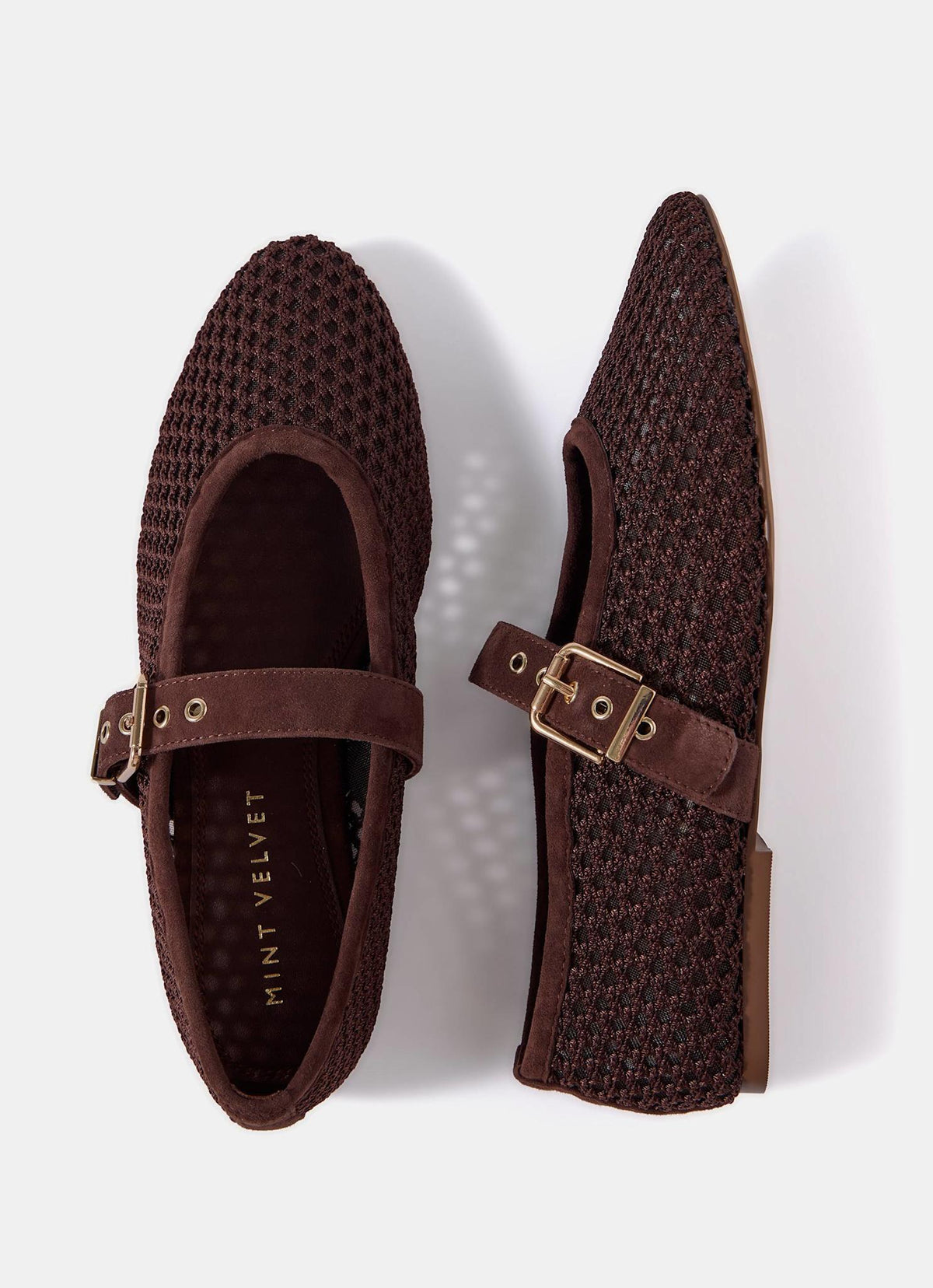 Trixie Brown Mesh Ballet Flat Pumps