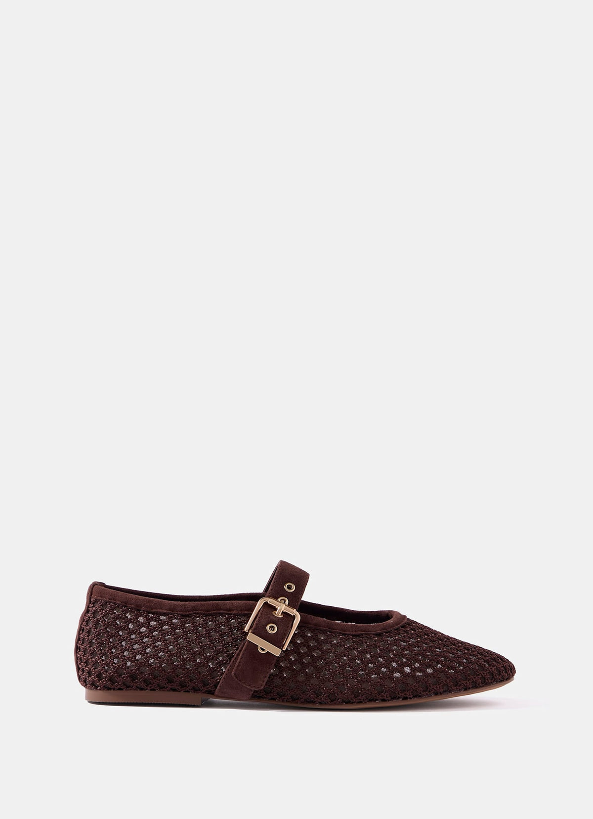 Trixie Brown Mesh Ballet Flat Pumps