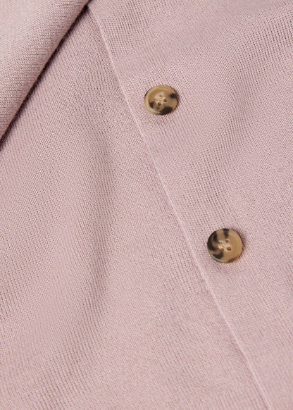 Pale Pink V Neck Button Front Knit Tank