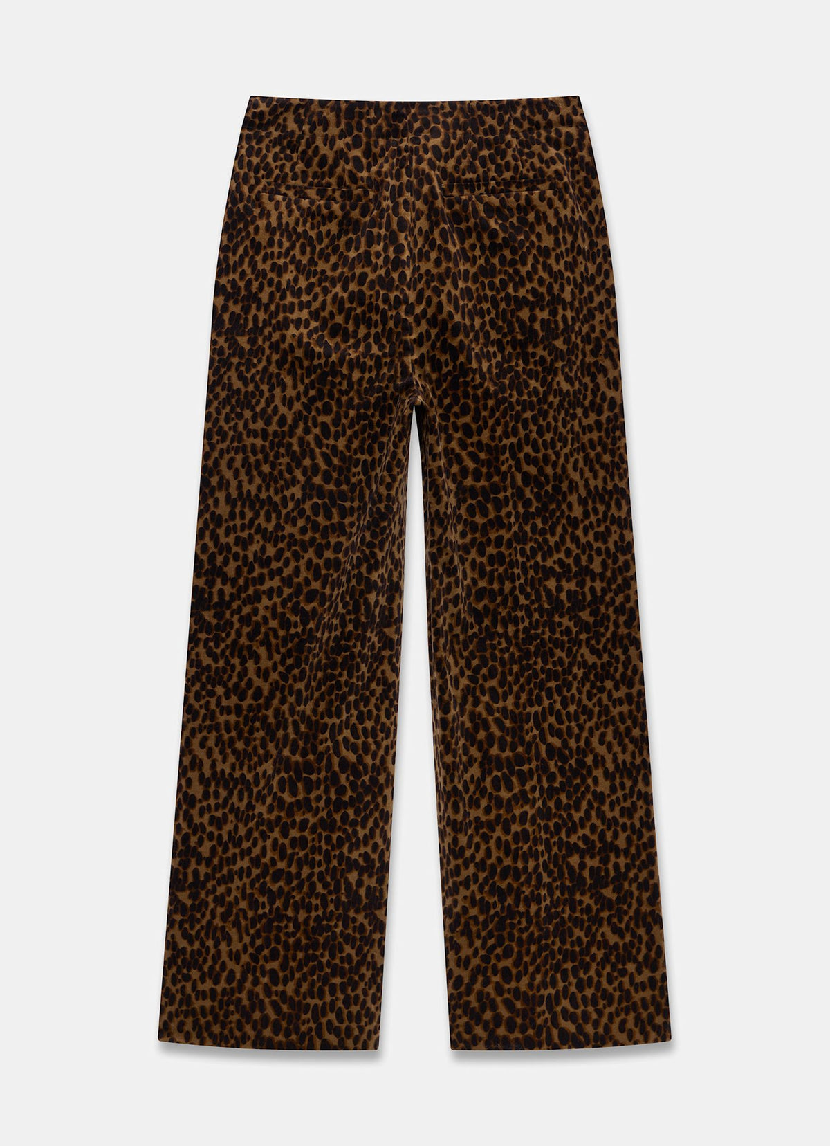 Leopard Print Velvet Straight Trousers