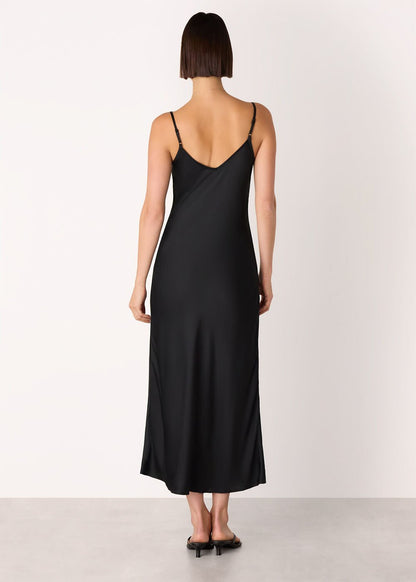Black/Multi 2 In 1 Satin Midi Dress