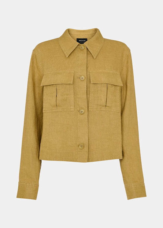 Olive Abby Linen Casual Jacket