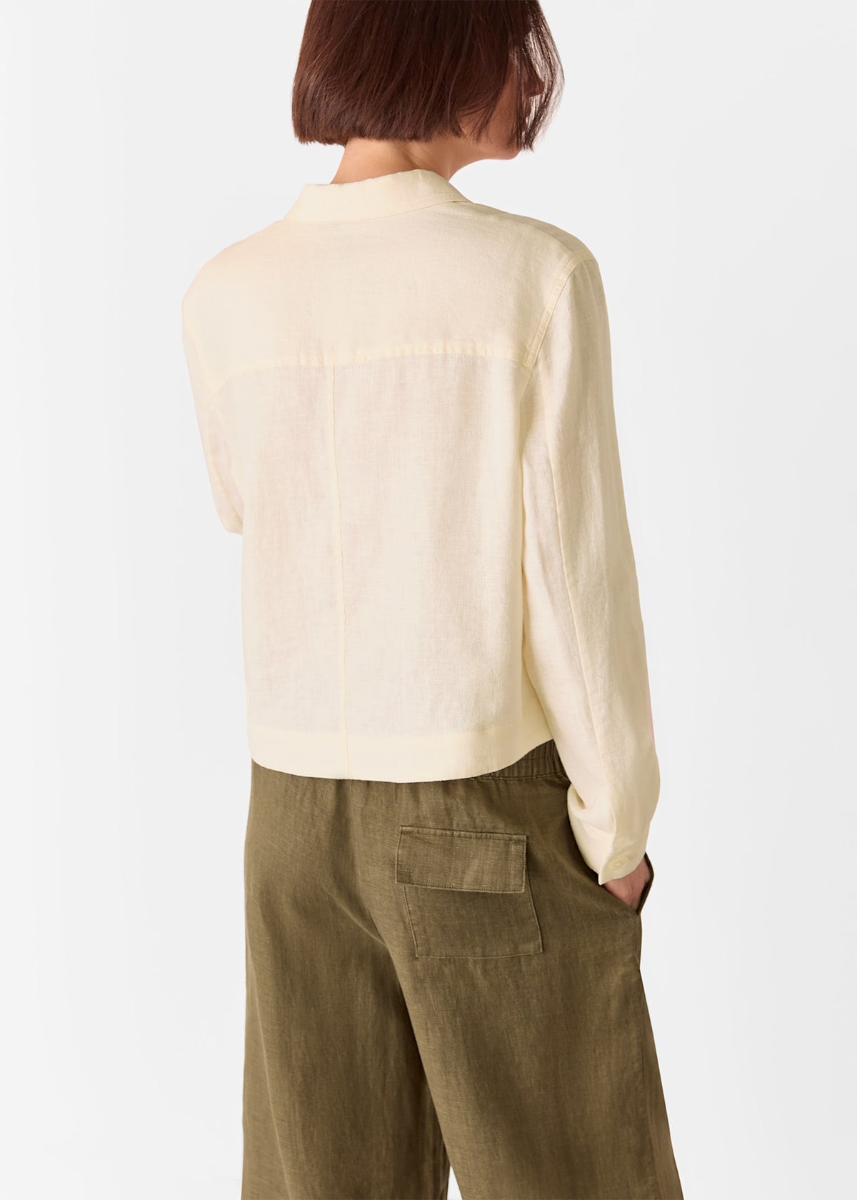 Ivory Abby Linen Casual Jacket