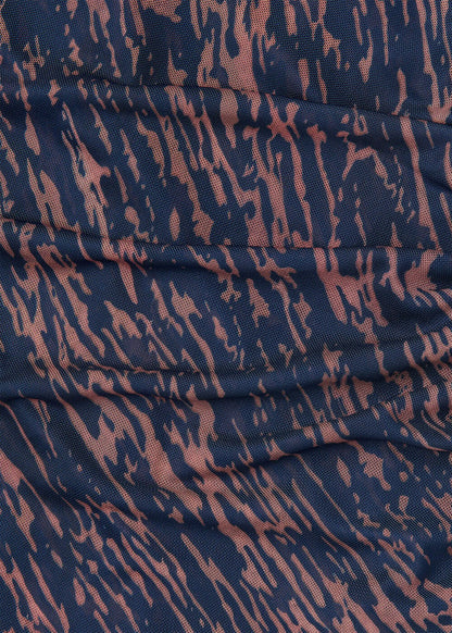 Navy/Multi Abstract Marks Mesh Dress