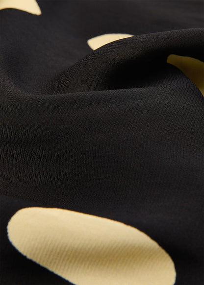 Black/Multi Abstract Spot Ruffle Dress