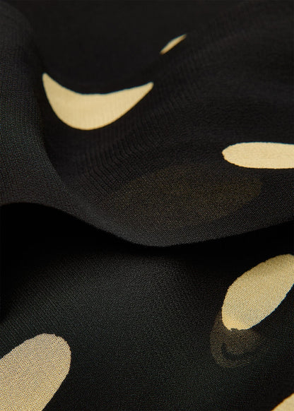 Black/Multi Abstract Spot Ruffle Blouse