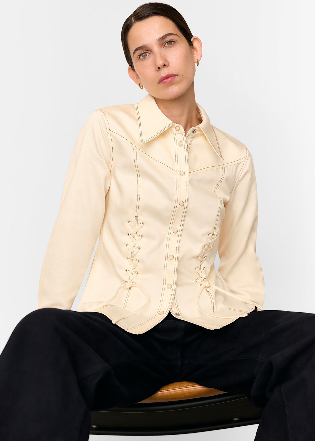 White Addison Lace Detail Shirt