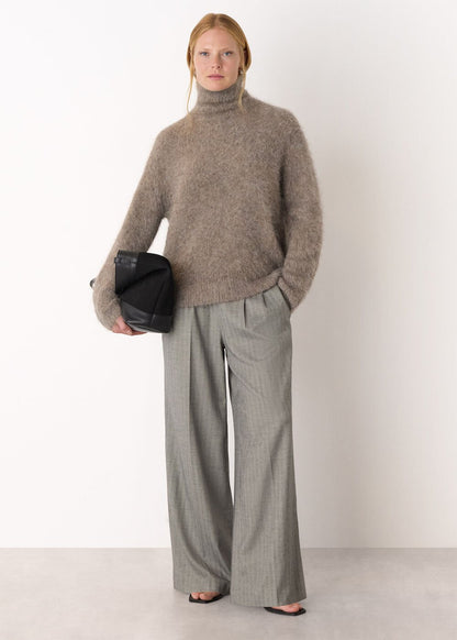 Neutral Alpaca Blend Funnel Knit