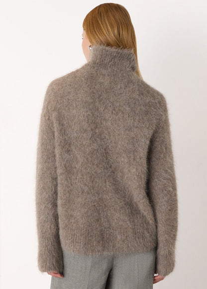 Neutral Alpaca Blend Funnel Knit