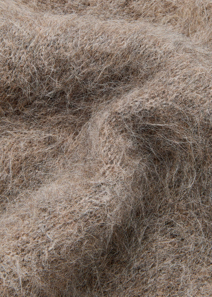 Neutral Alpaca Blend Funnel Knit