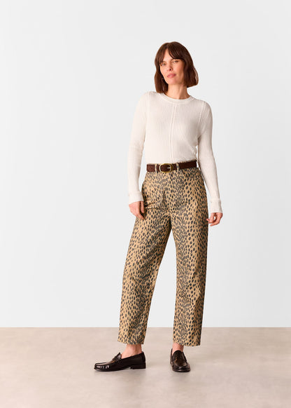 Neutral Animal Spot Barrel Leg Jeans