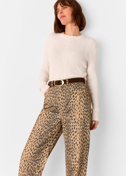 Neutral Animal Spot Barrel Leg Jeans