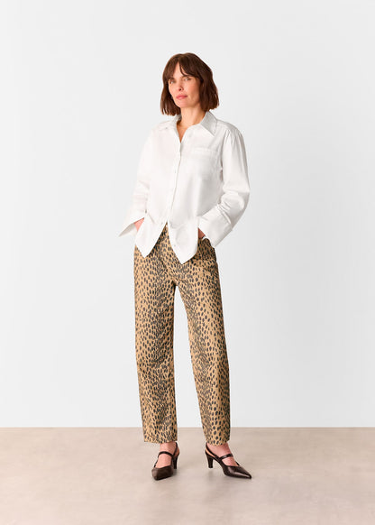 Neutral Animal Spot Barrel Leg Jeans