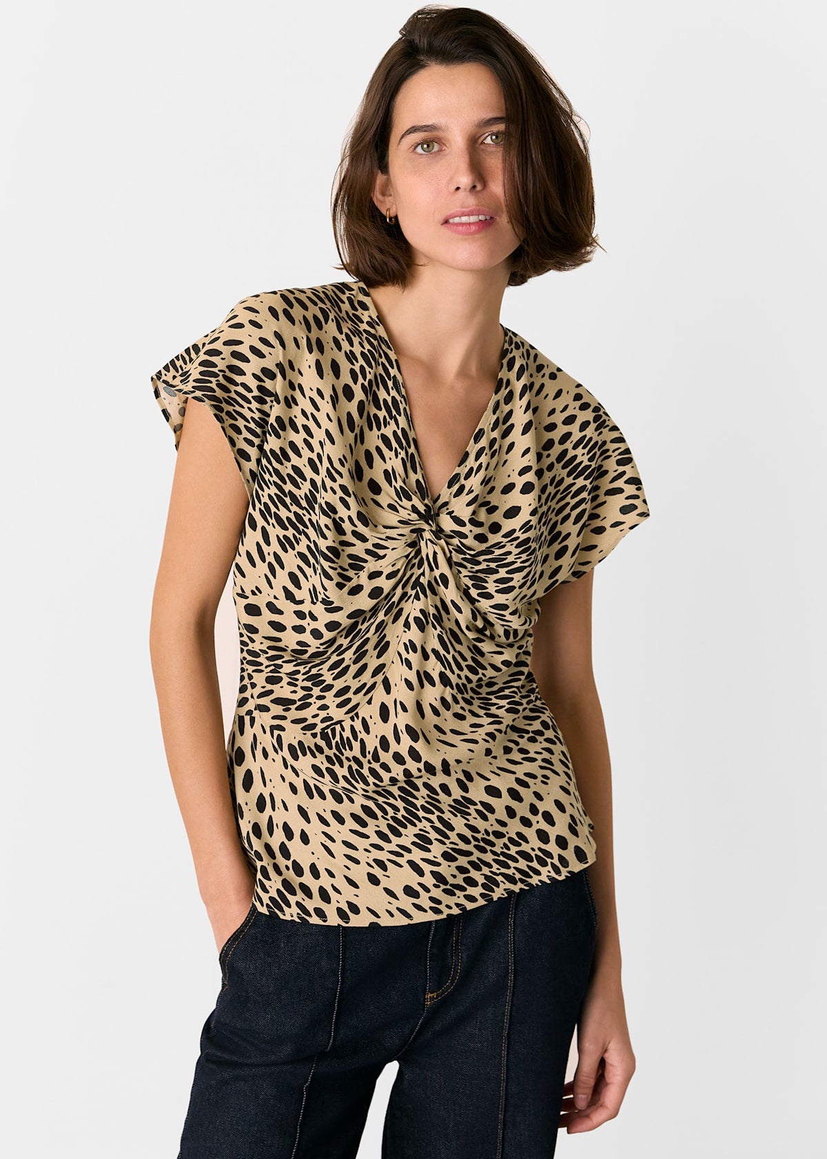 Leopard Print Animal Spot Print Blouse