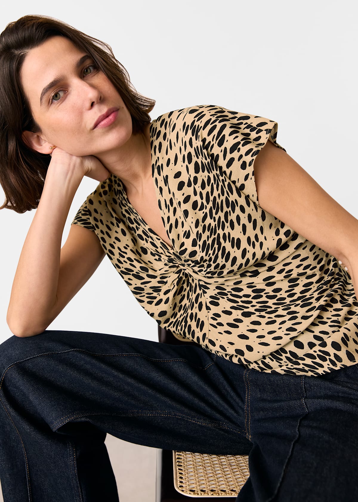 Leopard Print Animal Spot Print Blouse