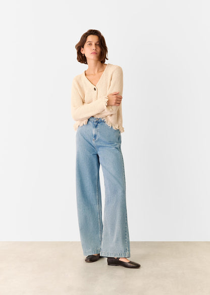 Light Wash Authentic Ankle Wide Leg Jean