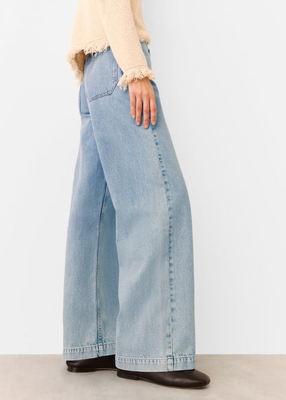 Light Wash Authentic Ankle Wide Leg Jean