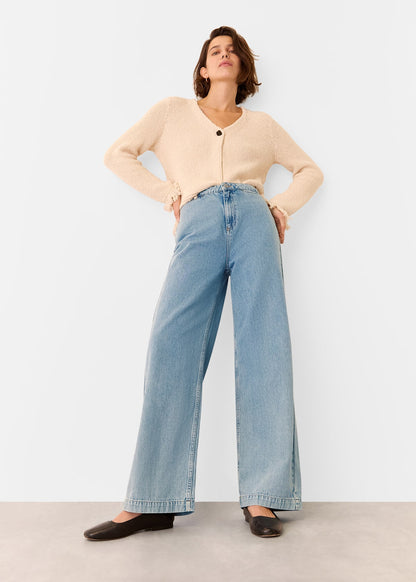 Light Wash Authentic Ankle Wide Leg Jean