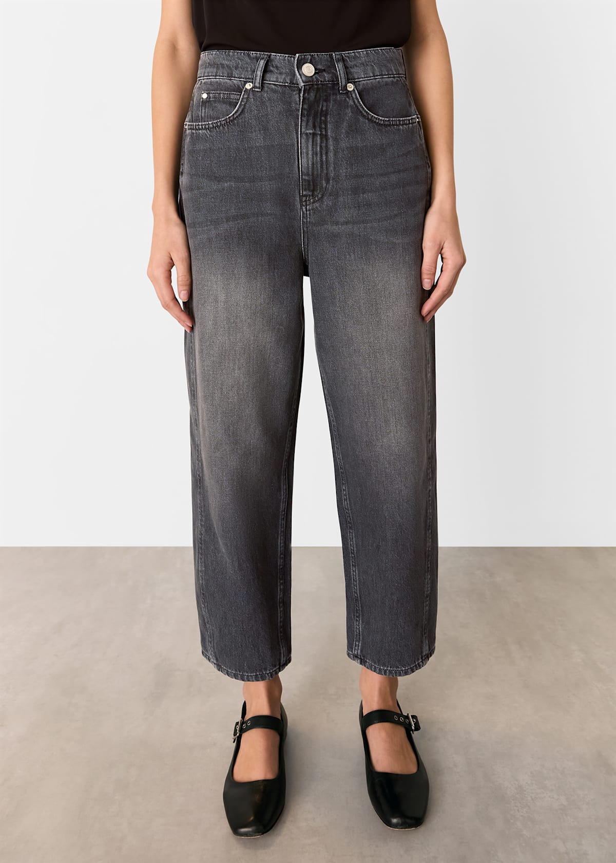 Grey Authentic Barrel Leg Jeans