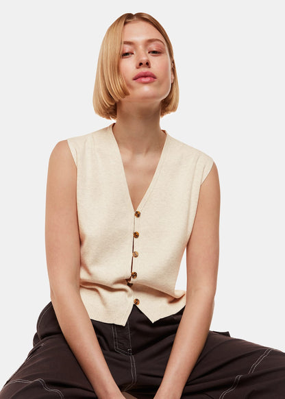 Oatmeal Bailey Button Through Tank