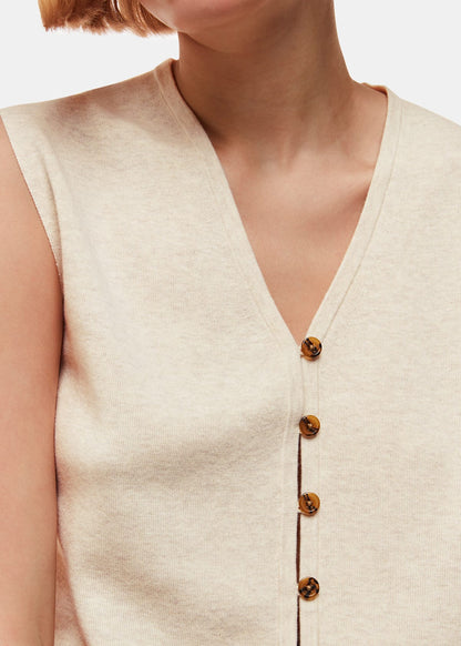 Oatmeal Bailey Button Through Tank