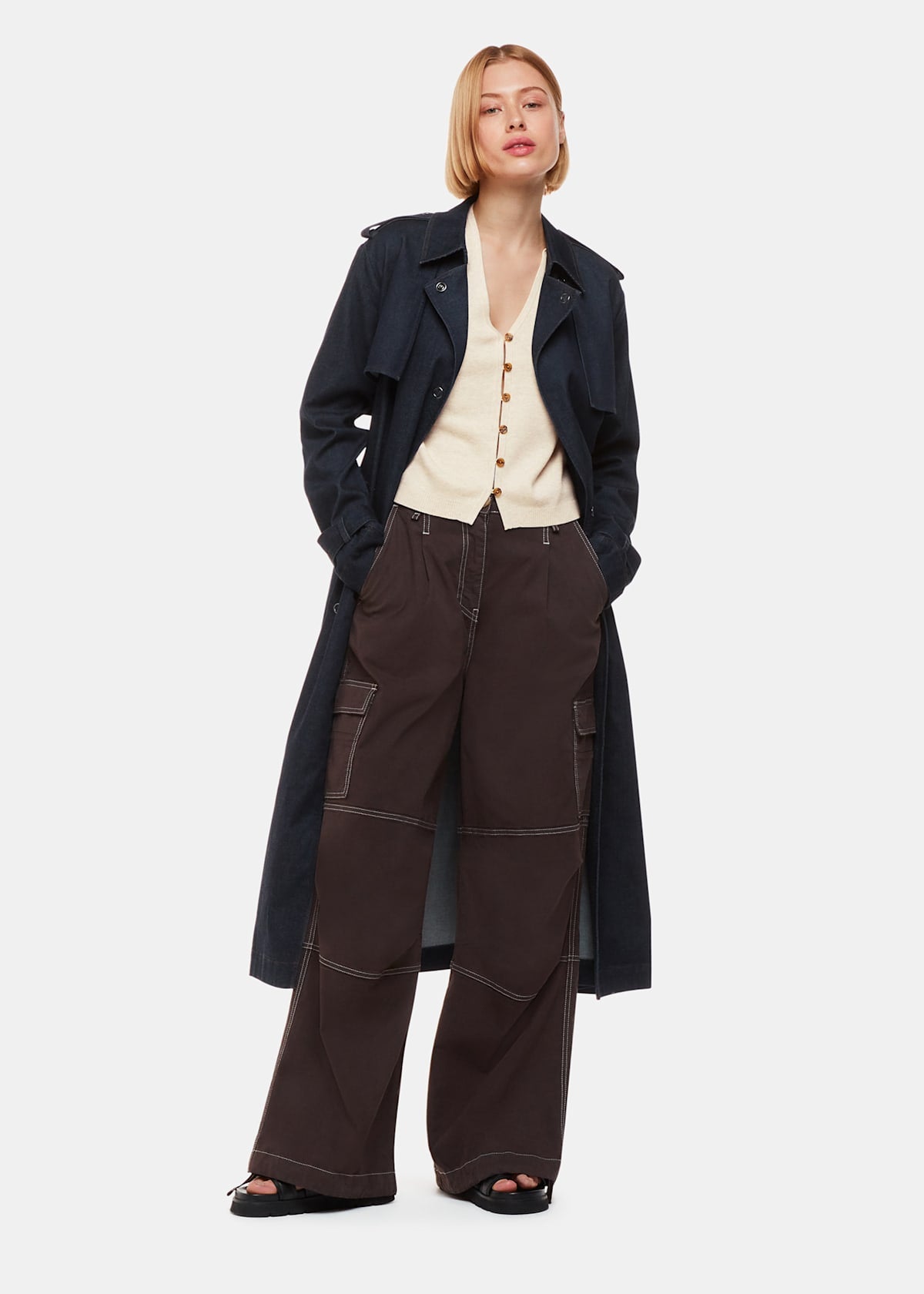 Oatmeal Bailey Button Through Tank