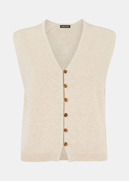 Oatmeal Bailey Button Through Tank