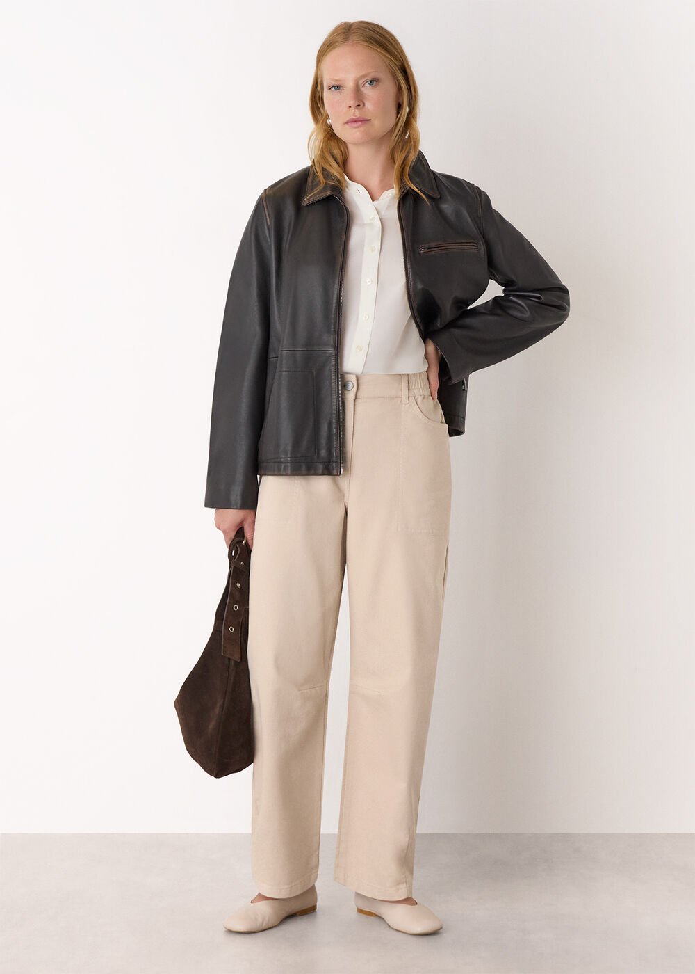 Neutral Barrel Leg Trouser