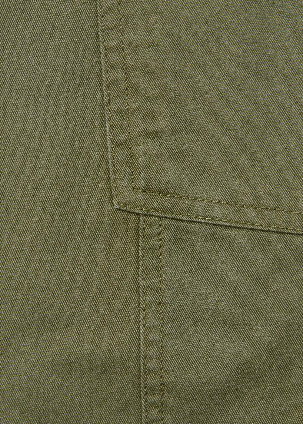 Khaki Belted Cotton Barrel Trouser