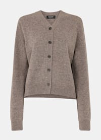 Neutral Button Front V Neck Cardigan