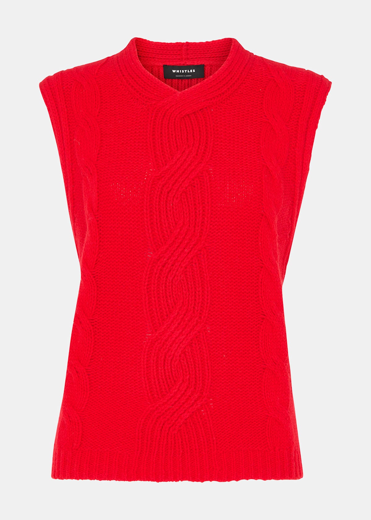 Red Cable Detail Knitted Tank