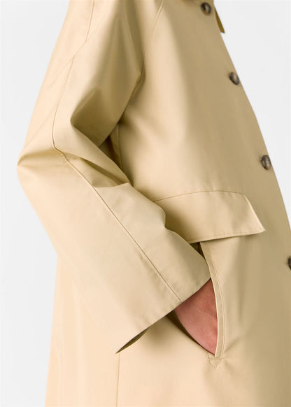 Neutral Car Coat With Pocket Detail