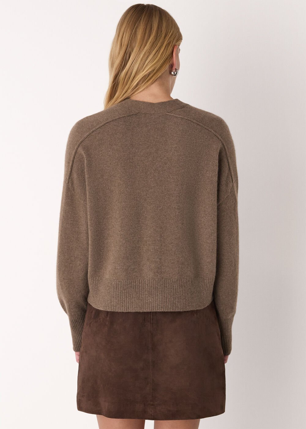 Neutral Cashmere Button Cardigan