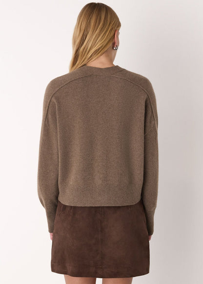 Neutral Cashmere Button Cardigan