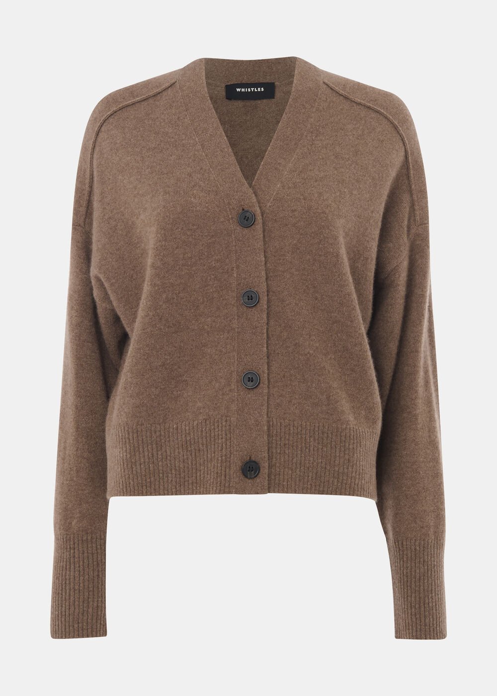 Neutral Cashmere Button Cardigan