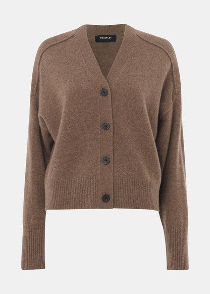 Neutral Cashmere Button Cardigan