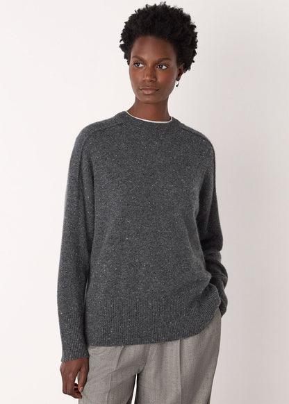 Cashmere Fleck Seam Neck Knit