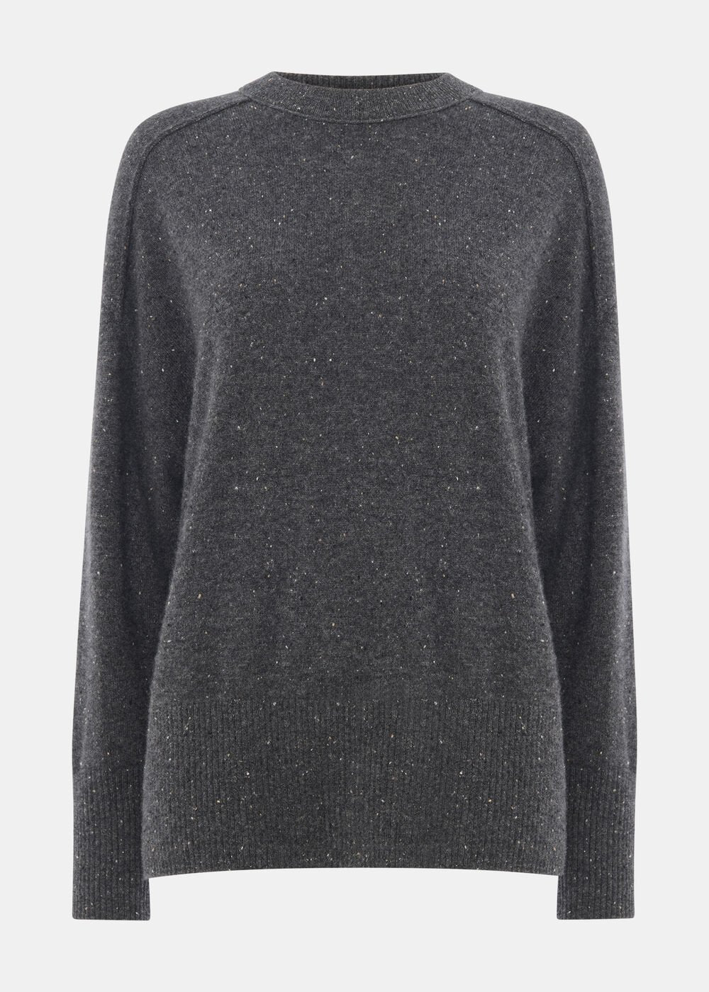 Cashmere Fleck Seam Neck Knit