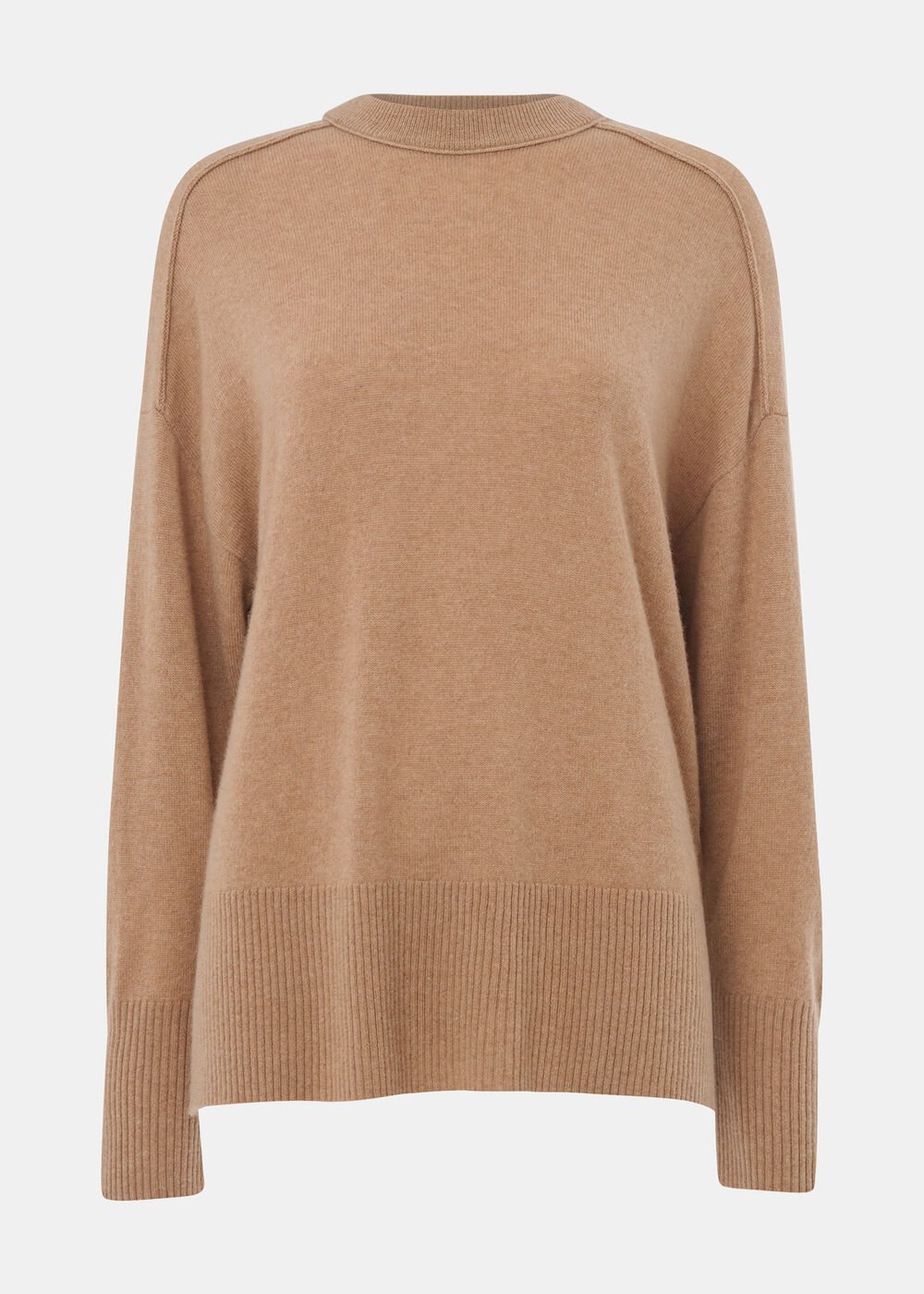Cashmere Seam Detail Crew Knit