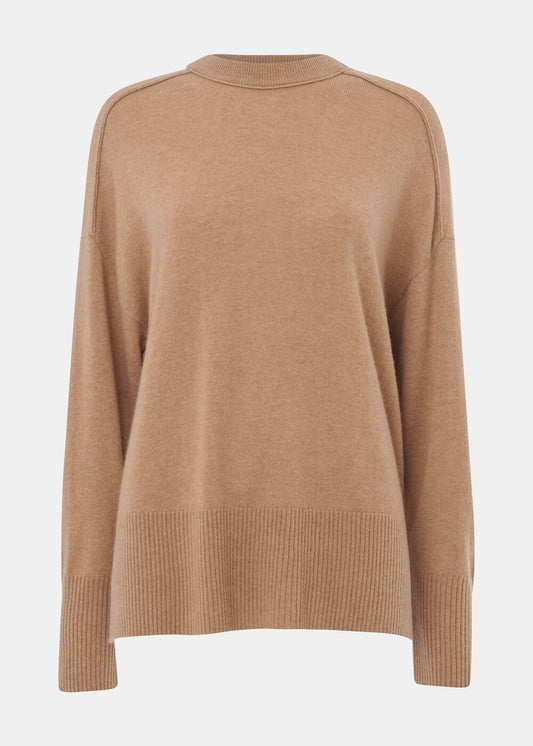Cashmere Seam Detail Crew Knit