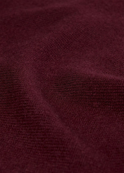 Burgundy Cashmere Seam Roll Neck Knit