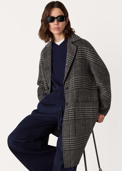 Grey/Multi Cassie Double Face Coat