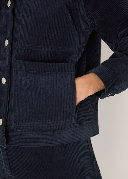 Navy Casual Pocket Cord Jacket