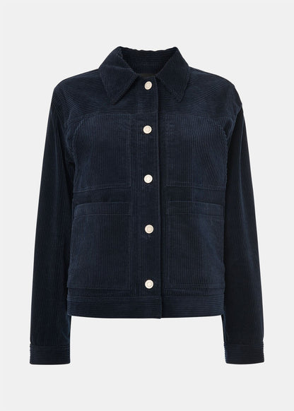 Navy Casual Pocket Cord Jacket