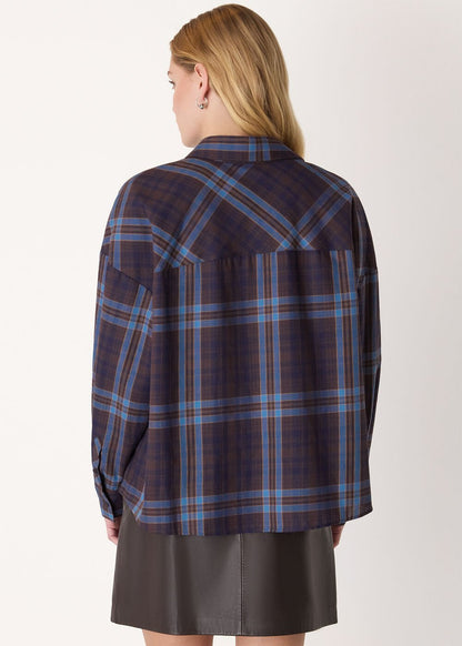 Blue/Multi Checked Brushed Cotton Shirt