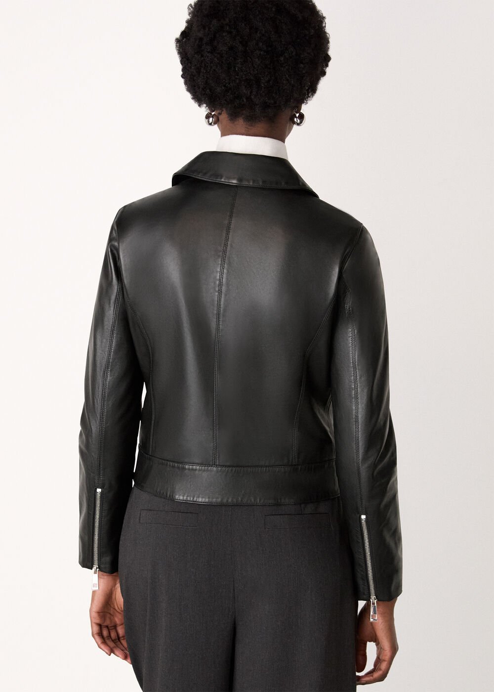 Black Clean Zip Leather Jacket
