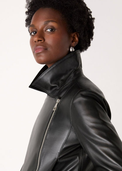 Black Clean Zip Leather Jacket