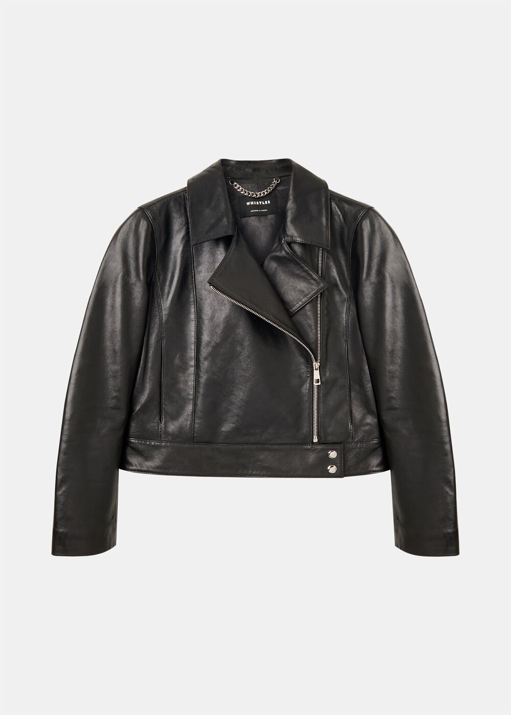 Black Clean Zip Leather Jacket