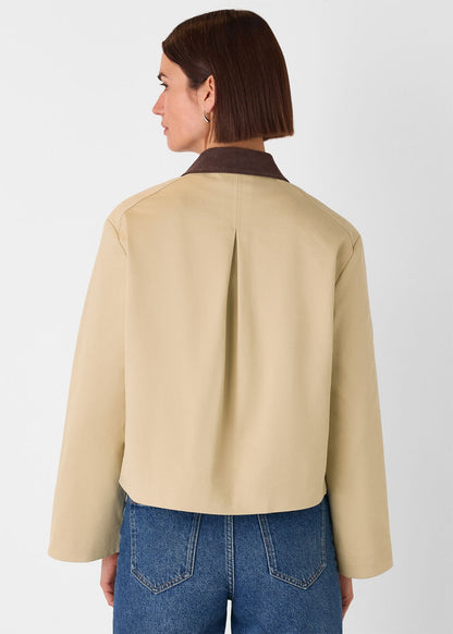 Neutral Corduroy Collar Jacket