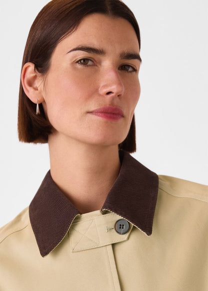 Neutral Corduroy Collar Jacket